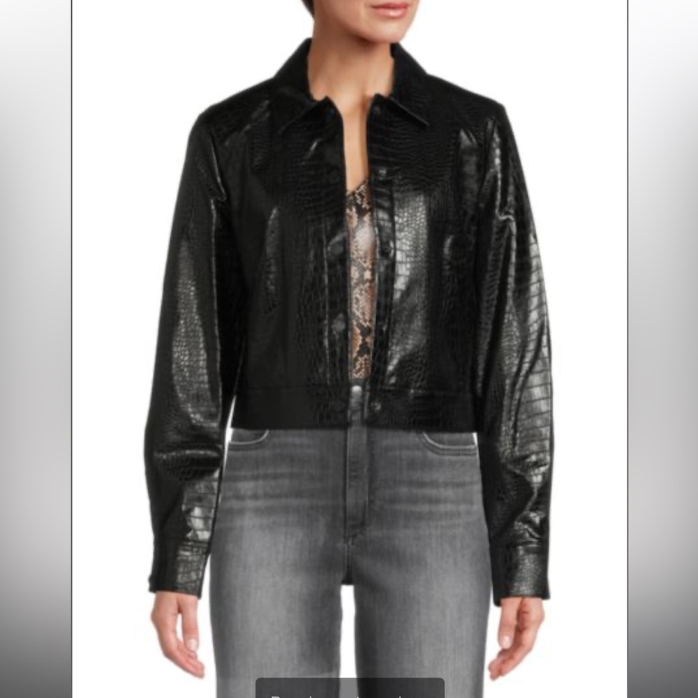 Calvin Klein Black Faux Leather Jacket Timeless Style